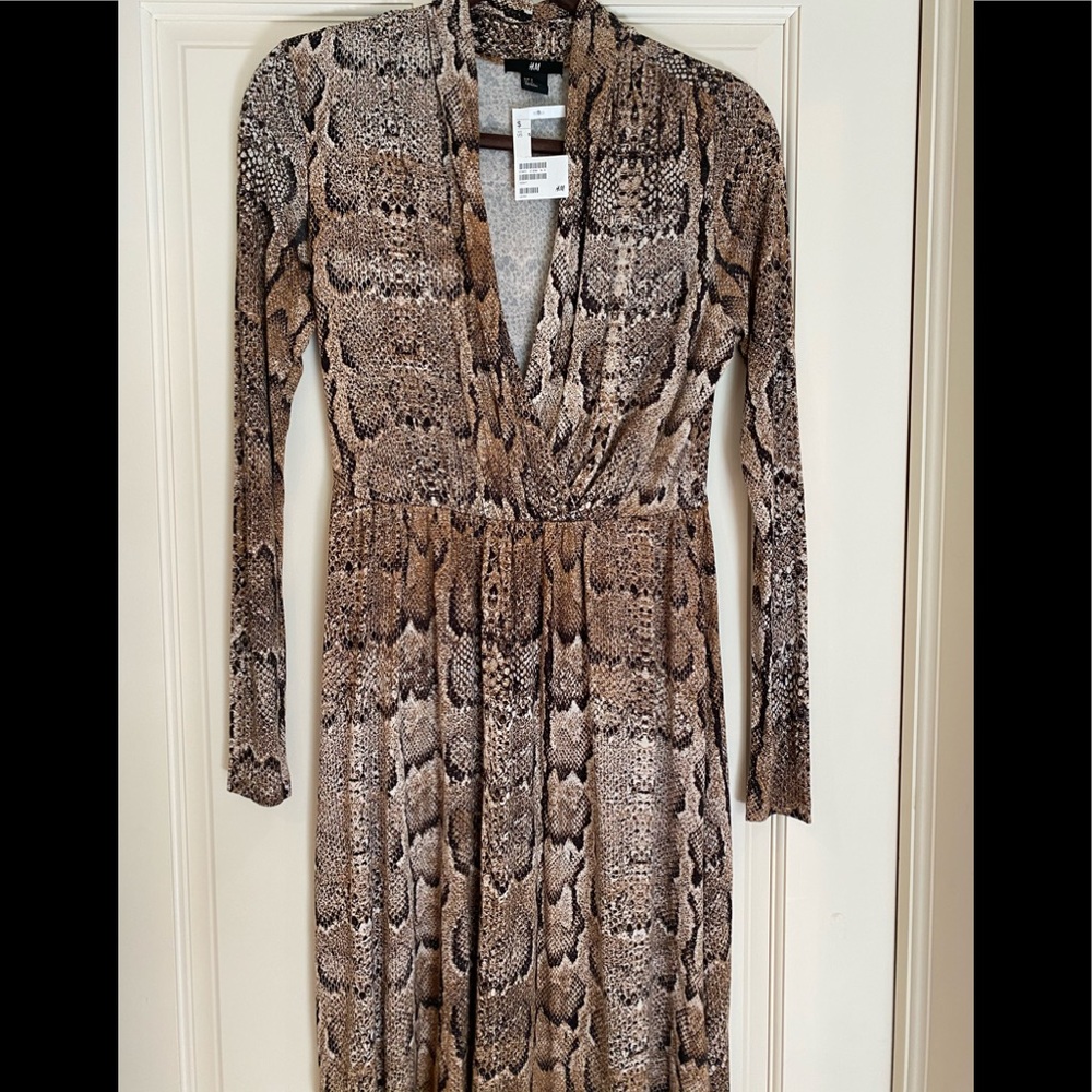 NWT Women’s H&M Snakeskin Print Dress Size Small